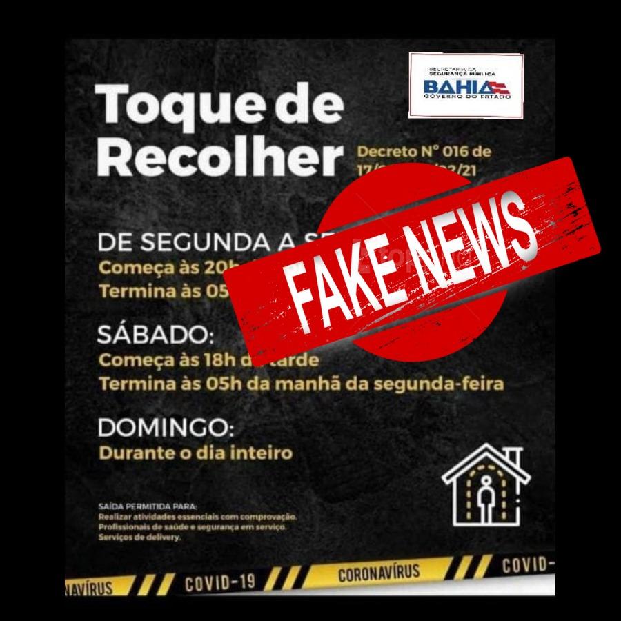 Fake News: Governo desmente boatos sobre novo horário do toque de recolher