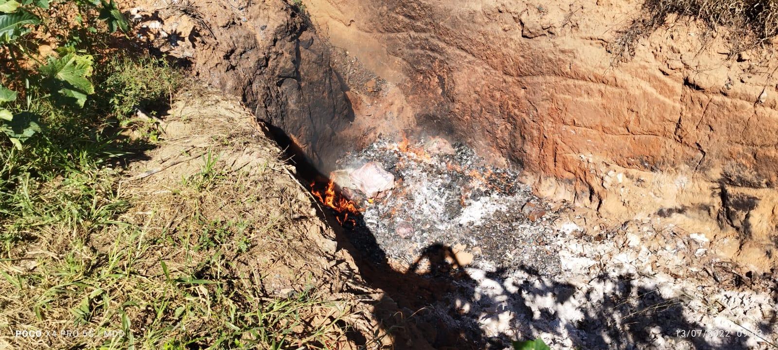 Polícia Civil de Medeiros Neto realiza queima de carne oriunda de furto