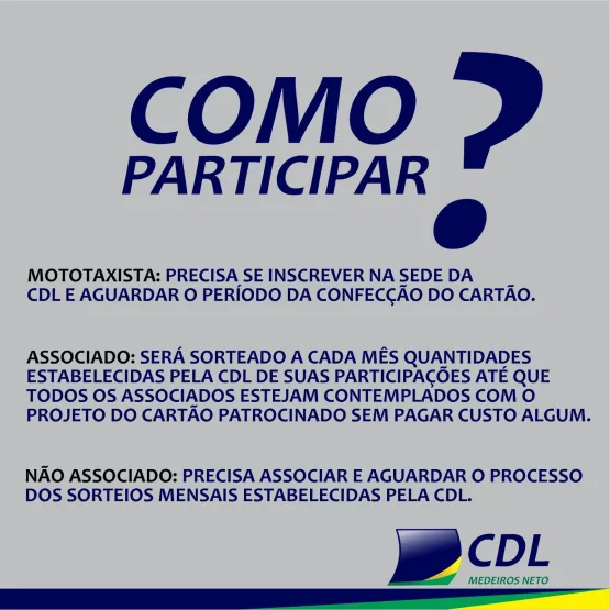 CDL de Medeiros Neto Inova com Campanha de Cartões Patrocinados para Mototaxistas