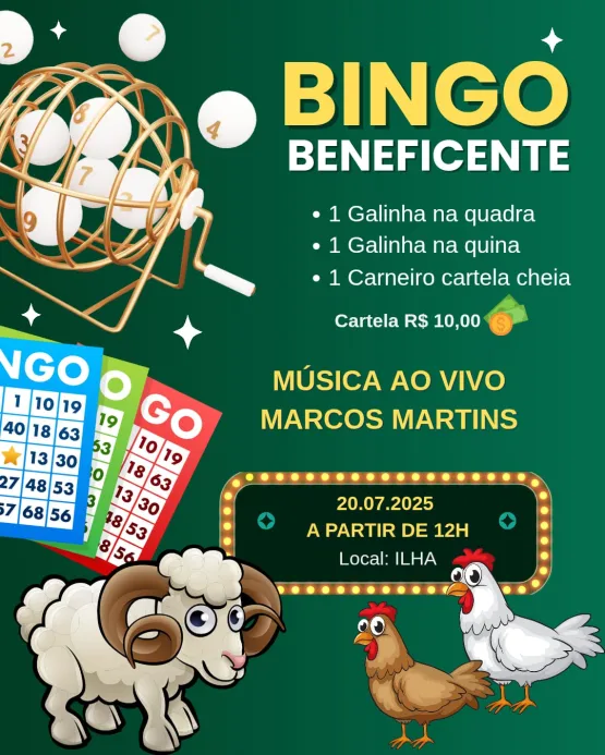 AMIAFRI: Bingo Beneficente promete diversão, solidariedade e música ao vivo neste sábado (20)