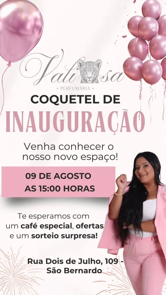Valiosa Perfumaria inaugura loja em Medeiros Neto com coquetel e sorteios