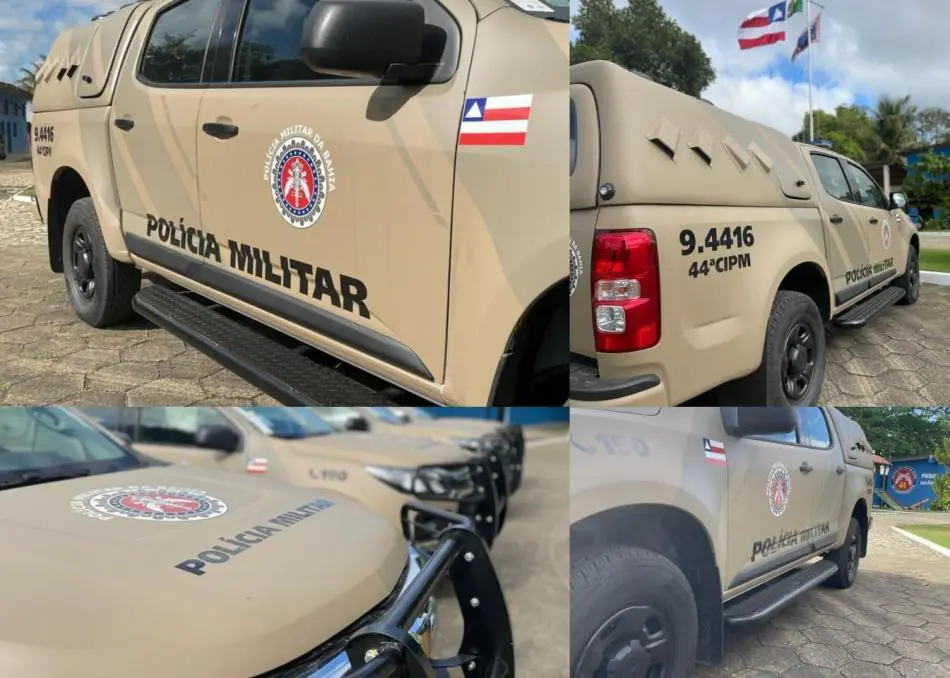 44ª CIPM/Medeiros Neto recebe cinco viaturas com nova padronização da Polícia Militar da Bahia
