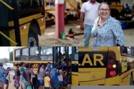 Prefeita de Medeiros Neto conhece, de perto, rotina de alunos usuários do transporte escolar. 