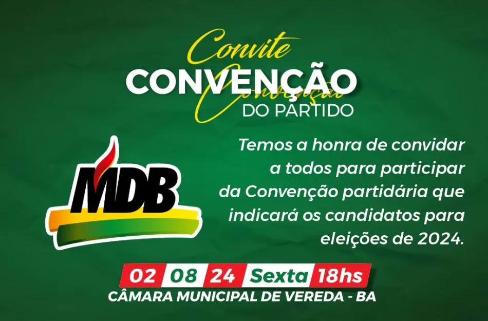 Convenção Partidária do MDB em Vereda: definindo o futuro político