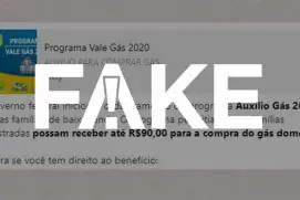 É #FAKE mensagem que fala em cadastro para receber auxílio gás