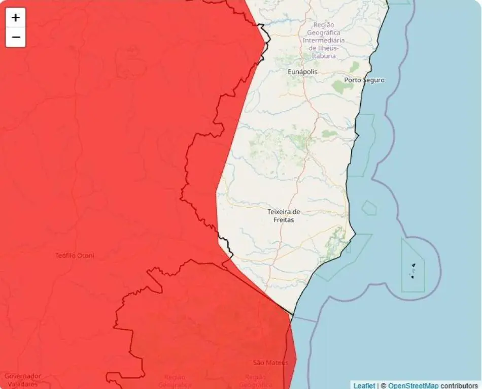 Inmet coloca Medeiros Neto em área de alerta vermelho para onda de calor histórica