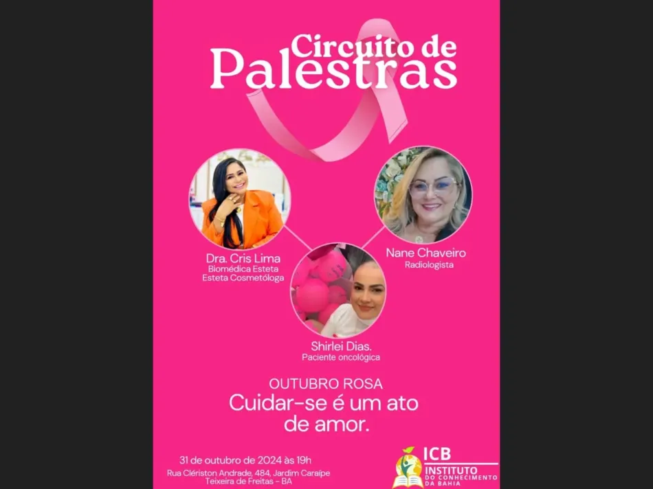 Instituto do Conhecimento da Bahia promove evento "Outubro Rosa" para conscientizar sobre saúde da mulher