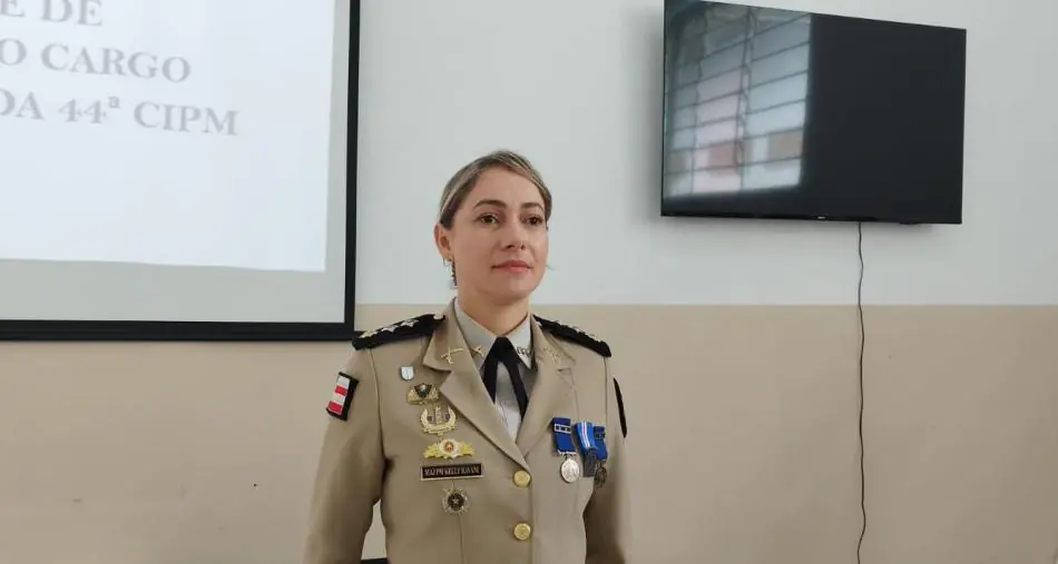 Major Kelly Ravani assume o comando da 44ª CIPM/Medeiros Neto