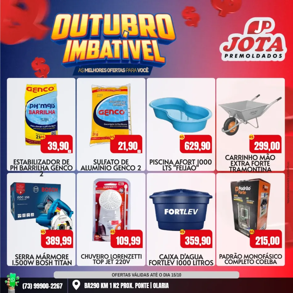 Medeiros Neto: promoção imperdível na Jota Pré-Moldados - somente durante o mês de outubro