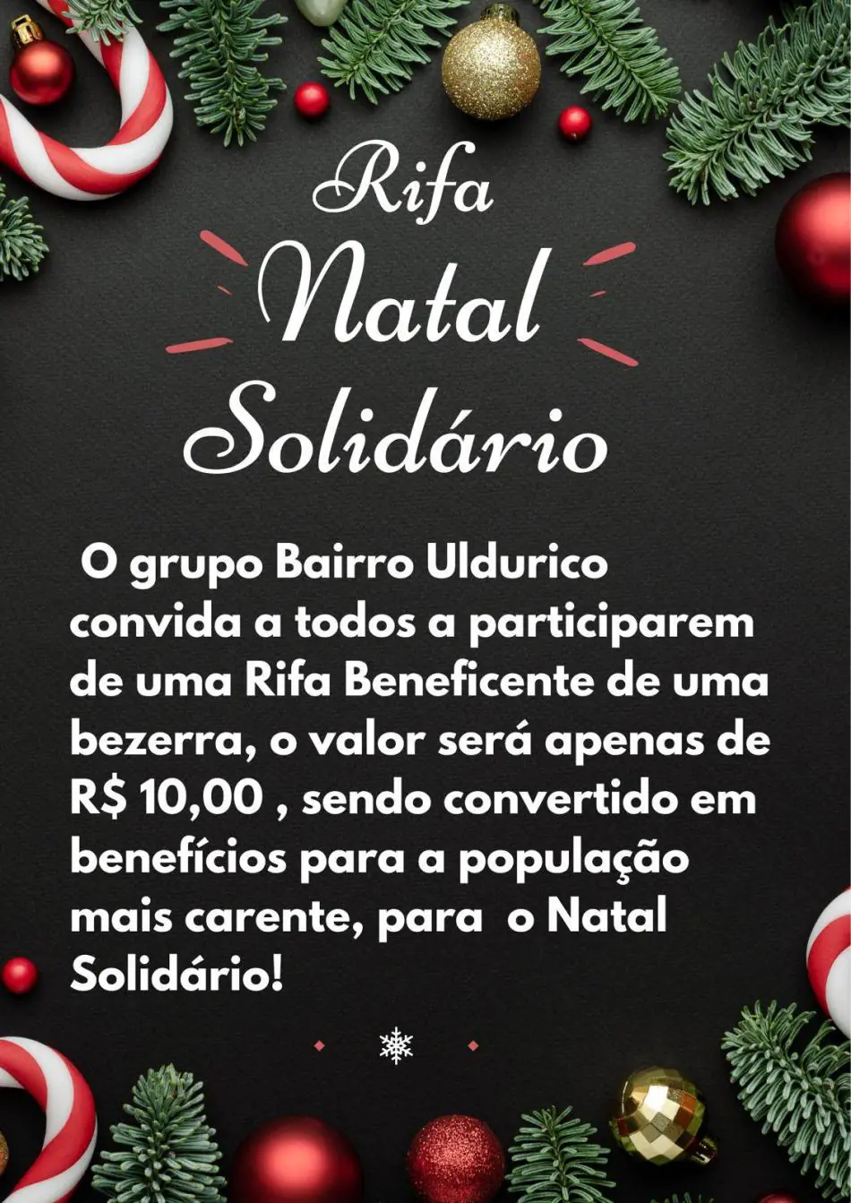 Medeiros Neto: rifa beneficente Natal Solidário arrecada fundos para famílias em vulnerabilidade social