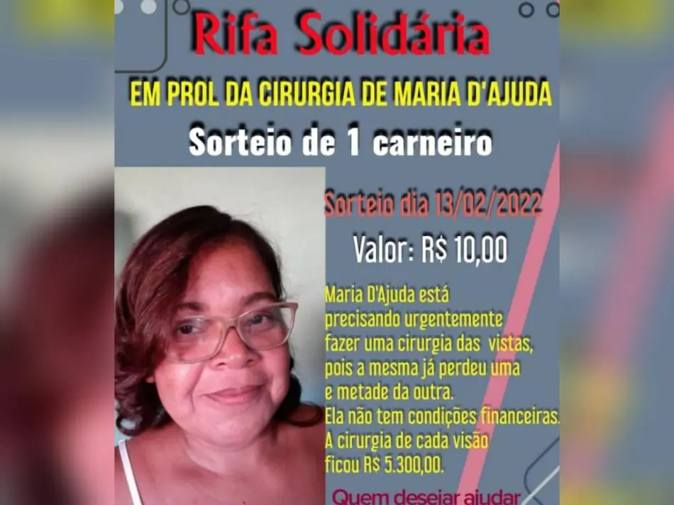 Moradora de Medeiros Neto faz "rifa solidária" para custear tratamento da visão