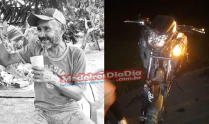 Motociclista atropela e mata idoso, em Juracitaba, interior de Medeiros Neto