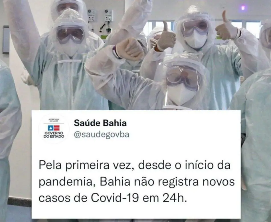 Pela primeira vez, desde o início da pandemia, Bahia não registra novos casos de Covid-19 em 24 horas