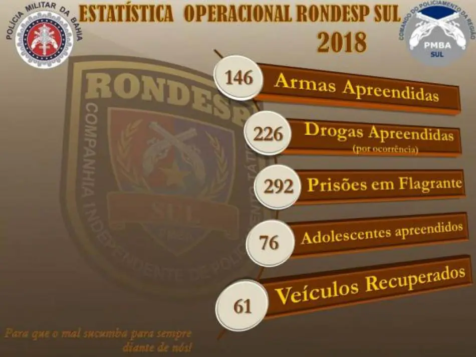 Rondesp Sul divulga balanço operacional do ano de 2018