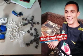 Suspeito de tráfico é preso com moto adulterada e drogas em Medeiros Neto