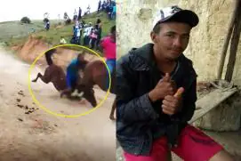 Vaqueiro morre após cair do cavalo, no interior de Itanhém. Momento da queda foi registrado em vídeo